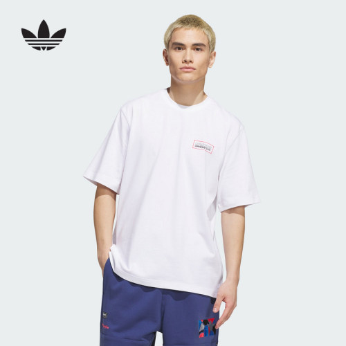 adidas阿迪达斯Mark Gonzales联名半袖滑板风三叶草短袖T恤KQ6272