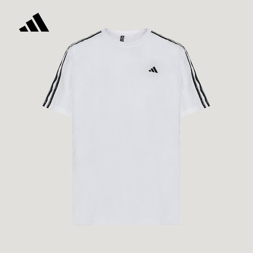 adidas阿迪达斯蕾丝三条纹半袖女宽松棉质BOYFRIEND短袖T恤KZ1540