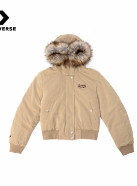 Converse匡威2026冬季新款女棉服短款连帽加厚保暖外套WCK138-X63