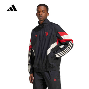 adidas阿迪达斯三叶草男子曼联足球立领梭织运动外套IS6525