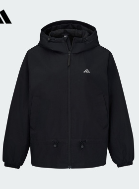 adidas阿迪达斯休闲外套春女棉质提花防风梭织立领夹克 KS2807