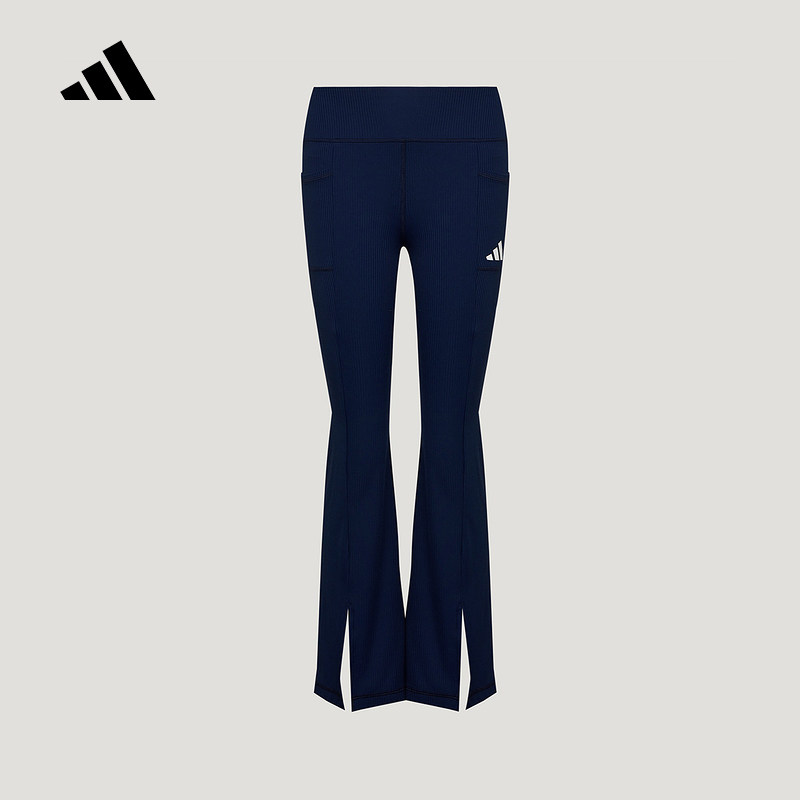 adidas阿迪达斯大童全能运动系列秋裤子凉感紧身休闲微喇裤KX4667