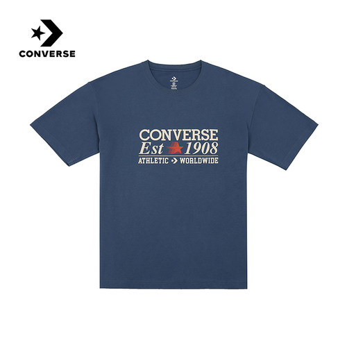 Converse匡威25夏男子全棉短袖复古字母休闲T恤 MCH687-GHG