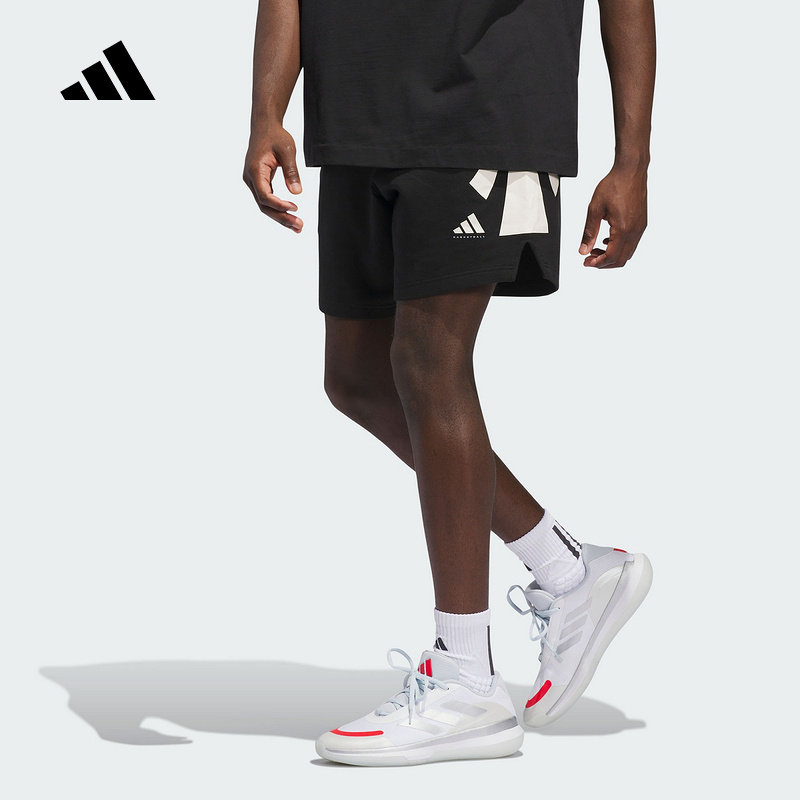 adidas阿迪达斯篮球运动五分裤中裤2025秋男女针织场上短裤JX5591
