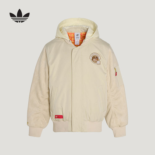 adidas阿迪达斯小童三叶草迪士尼联名棉服新年款红色外套 KS3161