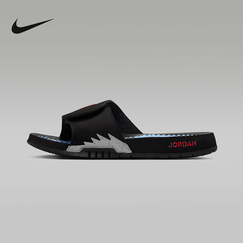 耐克男拖鞋Air Jordan Hydro 5 AJ5黑红 沙滩鞋555501-061