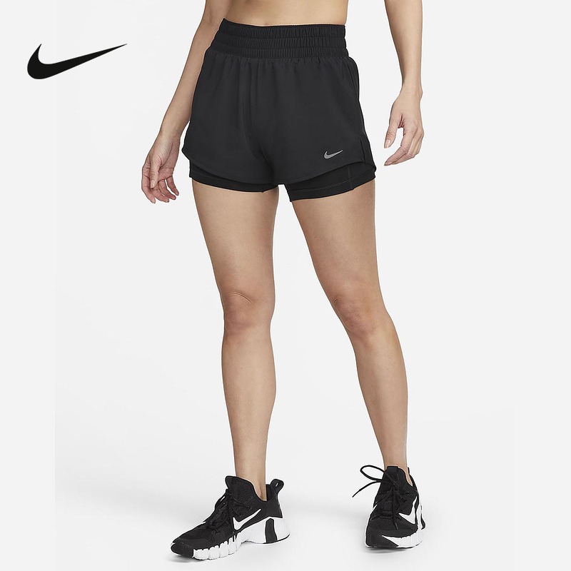 耐克NIKE DRI-FIT ONE 女子速干中腰二合一跑步短裤DX6013-010