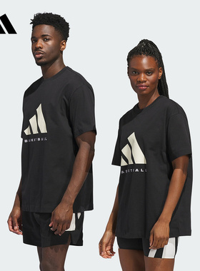 adidas阿迪达斯情侣款篮球圆领半袖25夏男女短袖T恤JY0199 JX5575