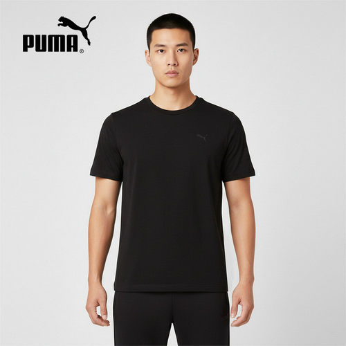 PUMA彪马夏季新款男士简约宽松透气健身运动印花短袖T恤638592-01