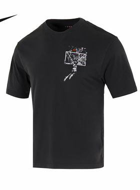 NIKE耐克AJ短袖男夏季JORDAN扣碎图案宽松篮球运动T恤IB3298-133