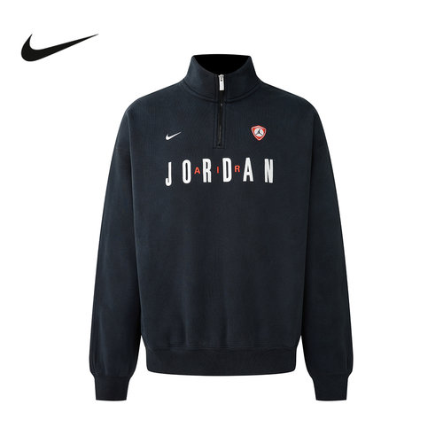 NIKE耐克男子半拉链立领卫衣春季Jordan刺绣运动套头衫IF1817-010