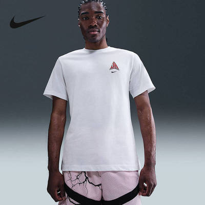 NIKE耐克T恤男夏季JA莫兰特背标印花篮球运动透气短袖HV1691-100
