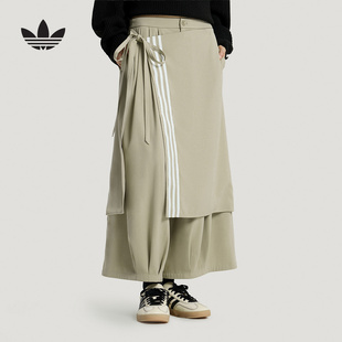 3S女梭织长裤 KS5335 PREMIUM adidas阿迪达斯三叶草垂坠宽松运动裤