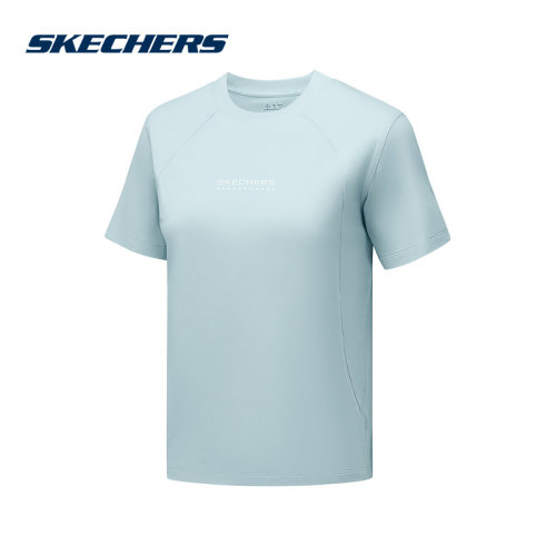 Skechers斯凯奇女士舒适休闲透气圆领短袖T恤 P325W075/01N0