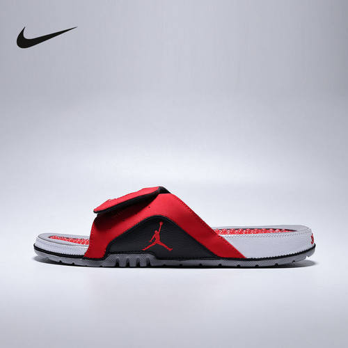 耐克拖鞋男女鞋Jordan Hydro AJ4黑红魔术贴休闲沙滩鞋532225-600