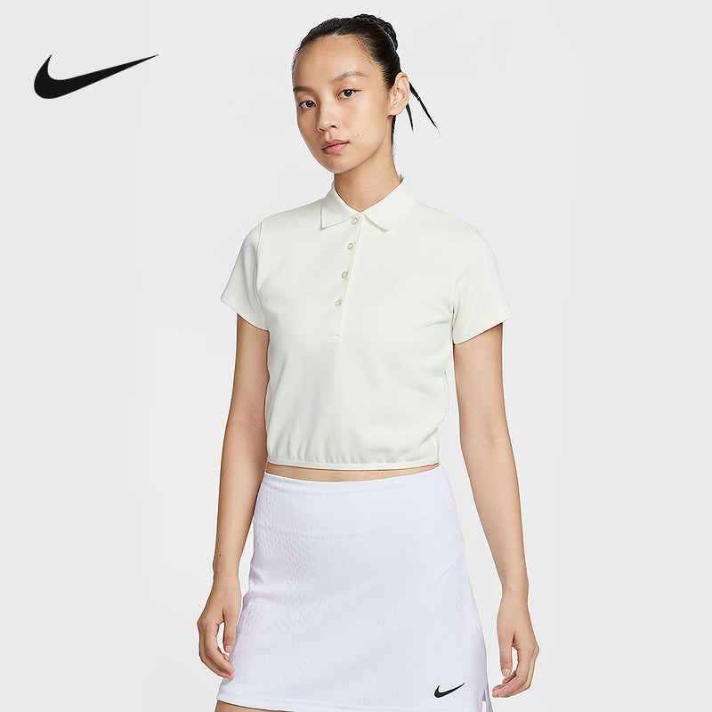 NIKE耐克女子短袖高尔夫翻领运动休闲T恤秋新款POLO衫IF8529-133