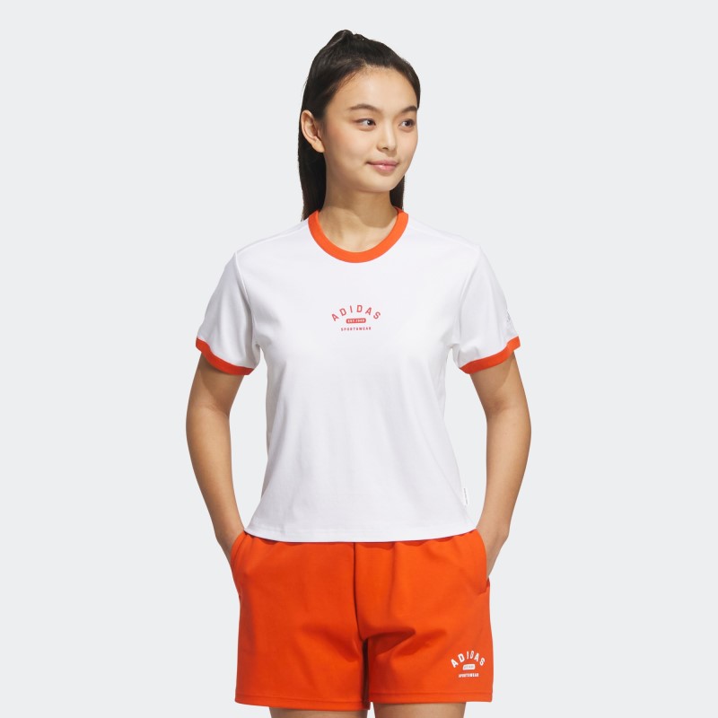 adidas阿迪达斯女装2023夏季新款运动休闲圆领透气短袖T恤 IP3938