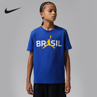 Nike耐克男女童T恤JORDAN '85 LOGO P6足球风宽松短袖IW7944-417