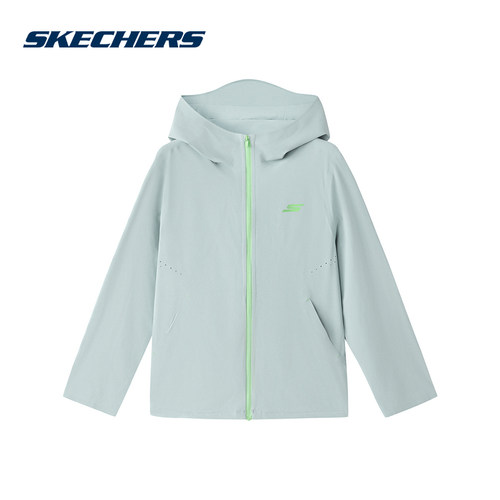 Skechers斯凯奇2026夏季男童薄款休闲连帽梭织外套 P226B009/01MZ