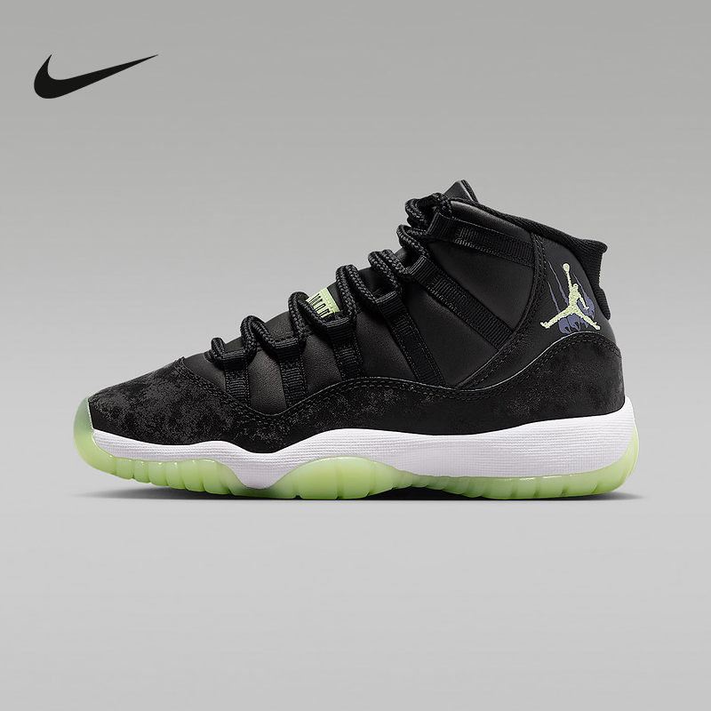 JORDAN耐克大童复古AJ11运动鞋冬新款男女童休闲篮球鞋IB1378-001
