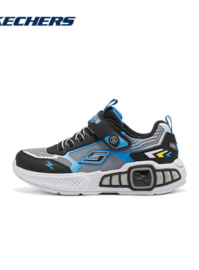 Skechers斯凯奇男童鞋防滑耐磨运动鞋闪灯休闲鞋 400151L/BCBL