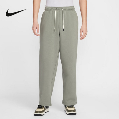 NIKE耐克男裤灰绿色运动裤加绒保暖宽松直筒裤篮球长裤IM6334-059