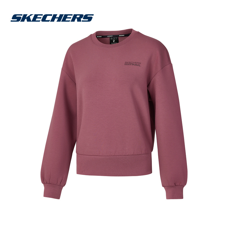 SKECHERS斯凯奇2025春季女子针织套头针织运动卫衣P125W005-053E