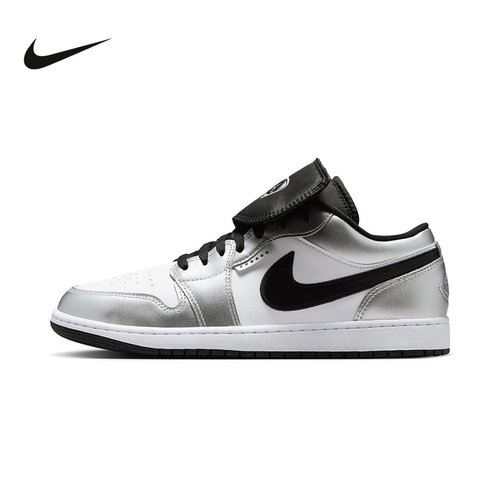 Nike耐克男鞋Air Jordan 1黑白银AJ1魔术贴篮球鞋 IR2278-100