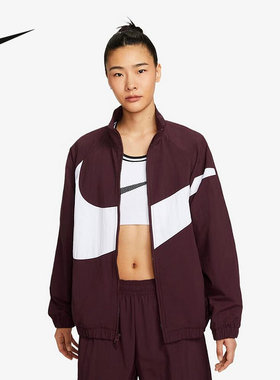 Nike耐克梭织外套女25秋新款宽松透气大勾立领运动夹克HV4108-652