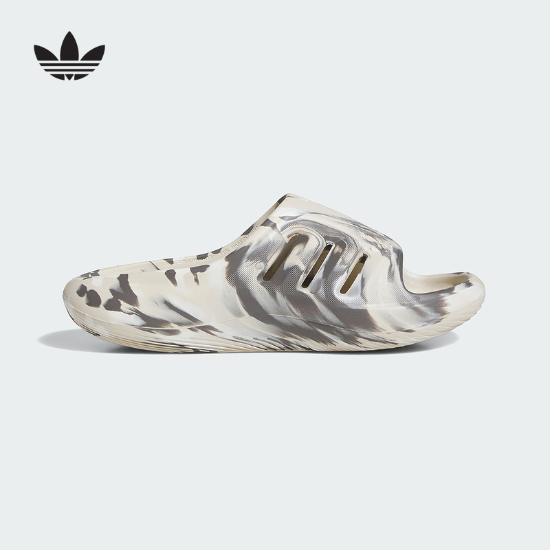 adidas阿迪达斯三叶草沙滩凉鞋ADIFOM迷彩风一脚蹬泡沫拖鞋JH8018
