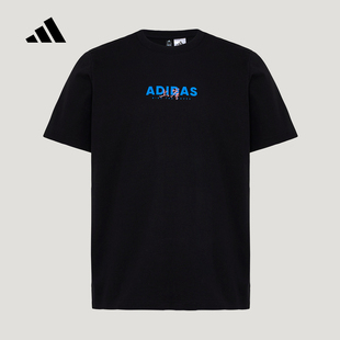 adidas阿迪达斯GFX Tee3半袖黑色宽松亲肤舒适夏男短袖T恤 KU3148