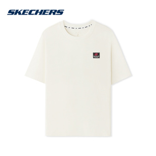 0074 Skechers斯凯奇男女同款 针织舒适宽松圆领短袖 T恤衫 L225U050