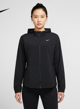 NIKE耐克女外套26春新款跑步健身运动训练梭织连帽夹克IF1167-010