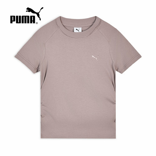 PUMA彪马夏季新款女子修身简约上衣休闲运动圆领短袖T恤638471-88