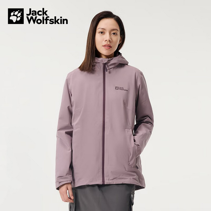 JackWolfskin狼爪冲锋衣女秋冬户外抓绒内胆三合一外套1115621