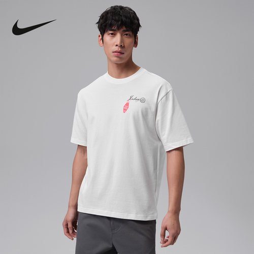 NIKE耐克男T恤2026夏新款图案印花宽松休闲圆领运动T恤IF3164-100