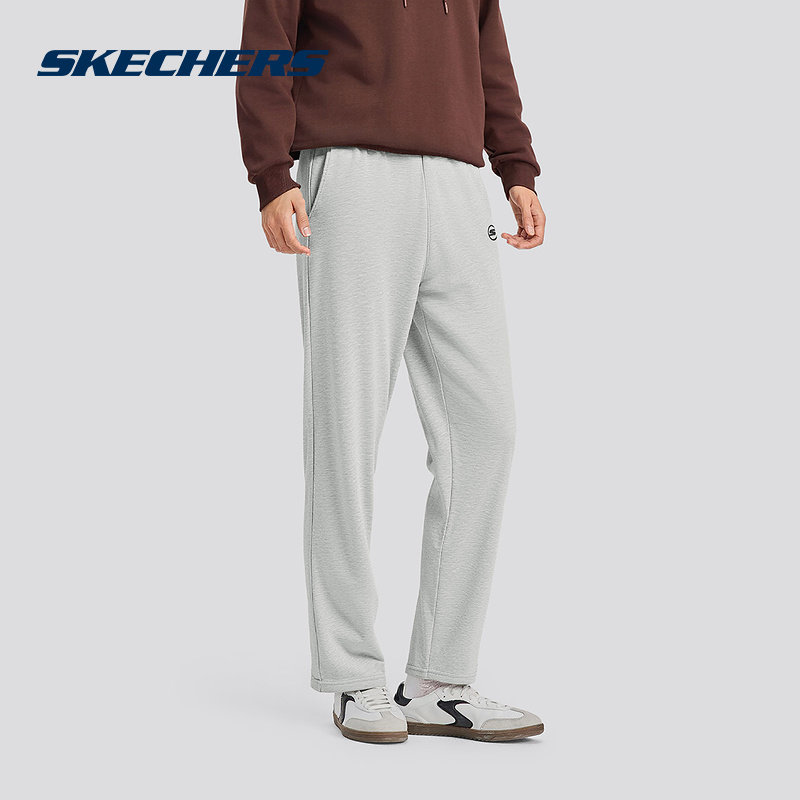 Skechers斯凯奇冬季男士针织长裤加绒保暖休闲裤 P424M166/02H3