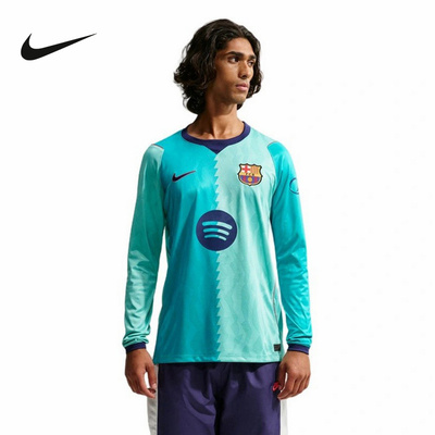 NIKE耐克秋季新款巴塞罗那球衣足球运动男运动长袖t恤 IW9275-341