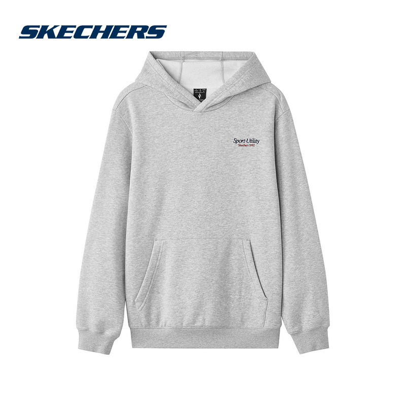 SKECHERS斯凯奇冬男款运动针织套头衫连帽卫衣 L424M023-01UV