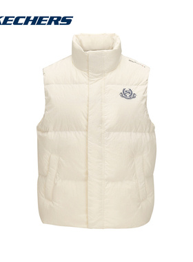 Skechers斯凯奇25秋冬男女同款保暖梭织羽绒背心L425U025/01B4