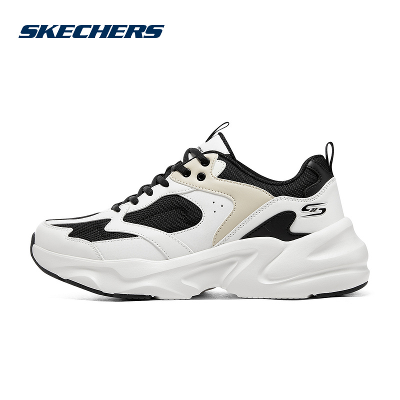 Skechers斯凯奇男鞋厚底减震运动休闲鞋熊猫老爹鞋 118322/BKW