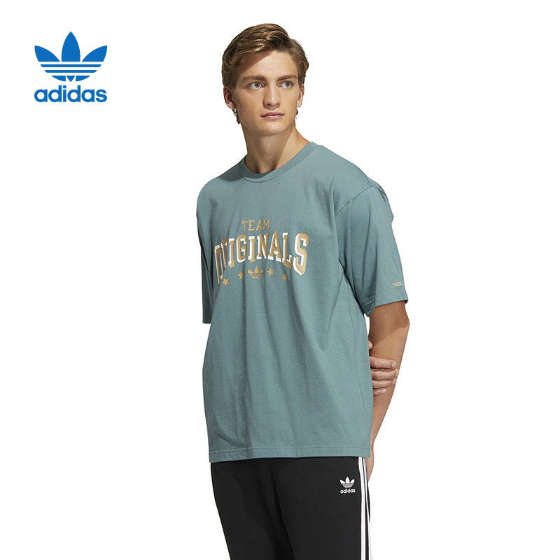 adidas阿迪达斯三叶草短袖男女款2023夏季新款休闲运动T恤HS2015