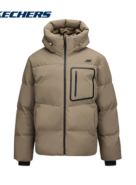 SKECHERS斯凯奇拒水高领护脖羽绒服男冬装保暖外套 P425M034-00YF