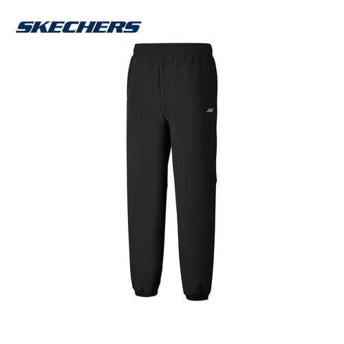 斯凯奇2025秋冬新款男士加绒保暖舒适宽松运动梭织长裤P425M038