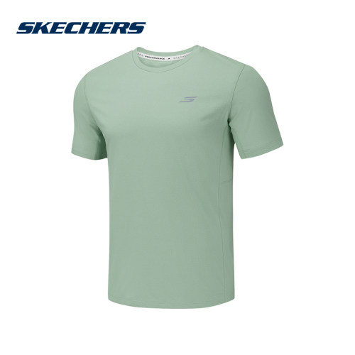 Skechers斯凯奇2026夏季男运动短袖T恤圆领透气针织衫 P326M055