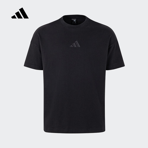 adidas阿迪达斯2025春新款男子棉运动休闲短袖T恤跑步服JY8565