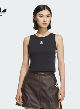 adidas阿迪达斯三叶草无袖T恤2025春女常规版带胸垫背心 KB6417
