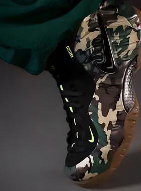 耐克Nike Foamposite Pro 军绿迷彩泡 男款复古篮球鞋IM5204-001