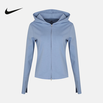 Nike耐克女子运动外套26秋新品双拉链修身连帽针织夹克IM8380-486