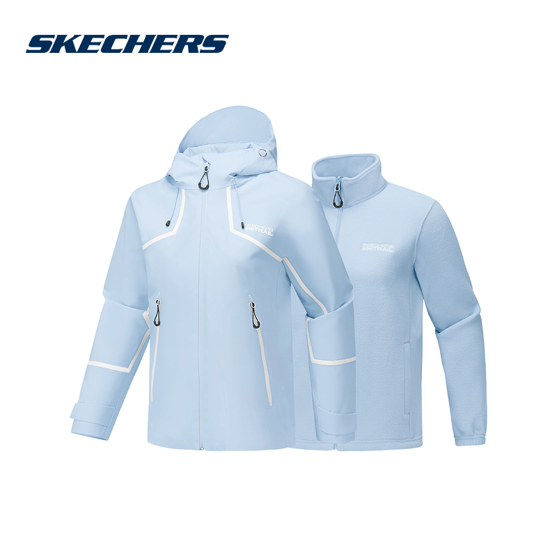 斯凯奇25秋季新款男女款户外三合一外套运动夹克P425W189/022G